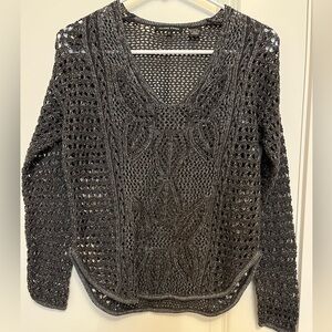 Jeanne Pierre Silver/ Grey long sleeve pullover size Small